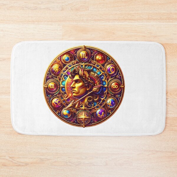 Item preview, Sagittarius Ornate Zodiac Wheel Mandala designed and sold by Zodiac Celestial Art.