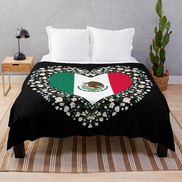 Item preview, Mexico Flag Heart Cherry Blossom Art designed and sold by Oddifys.