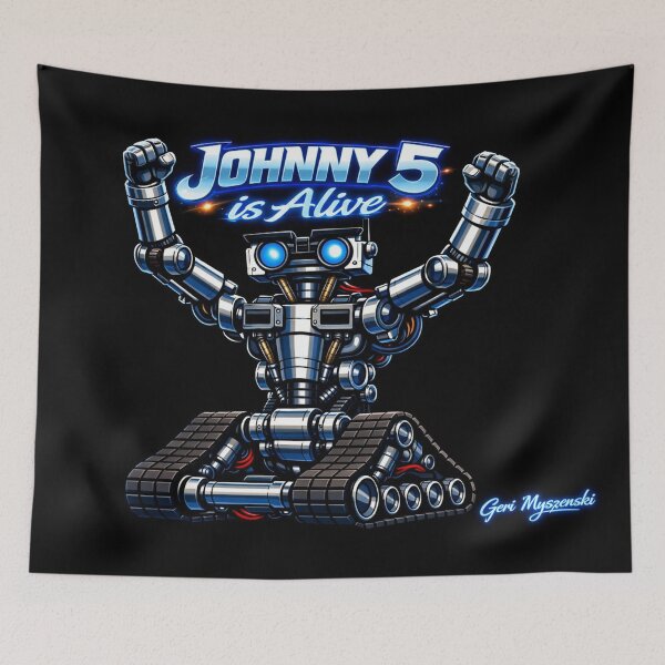 Item preview, Johnny 5 is Alive Short Circuit  designed and sold by The Art Queen Of Michigan .