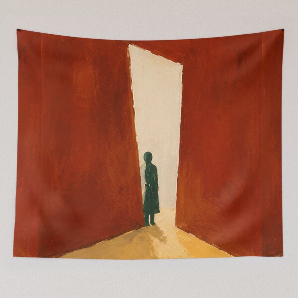 Item preview, "Into the Light" – Minimalist Red Abstract Art designed and sold by Moodzu.