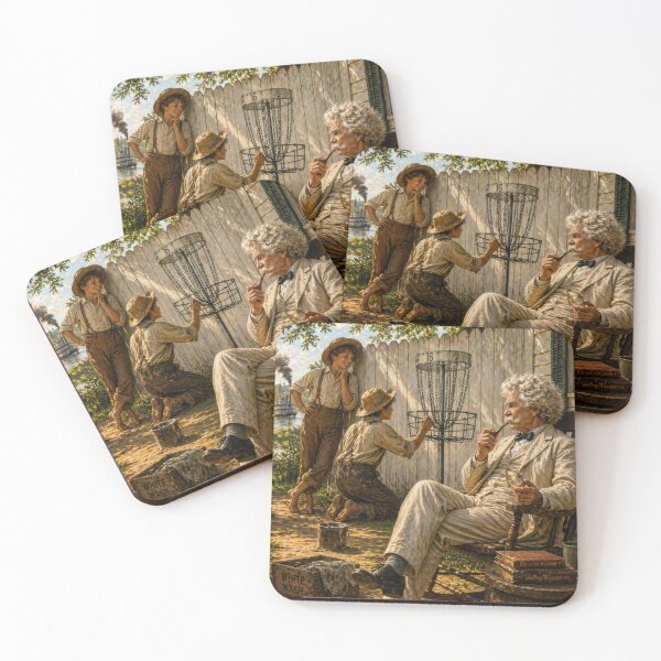 Item preview, Huck Finn paints disc golf basket on fence designed and sold by DiscLula.