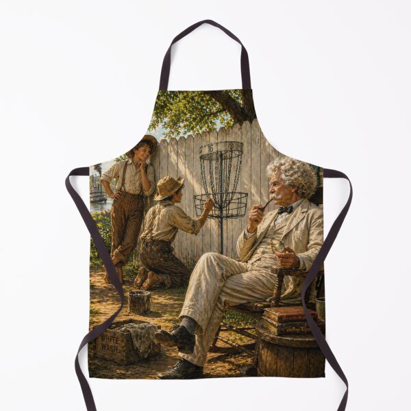 Item preview, Huck Finn paints disc golf basket on fence designed and sold by DiscLula.