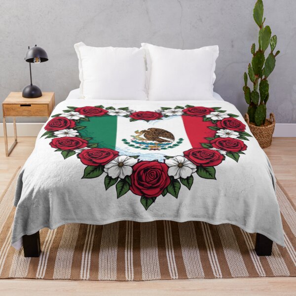 Item preview, Mexico Flag Heart Roses Wreath designed and sold by Oddifys.