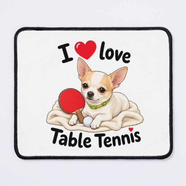 Item preview, Cute Chihuahua Playing Table Tennis designed and sold by RaulWeirdAndFun.