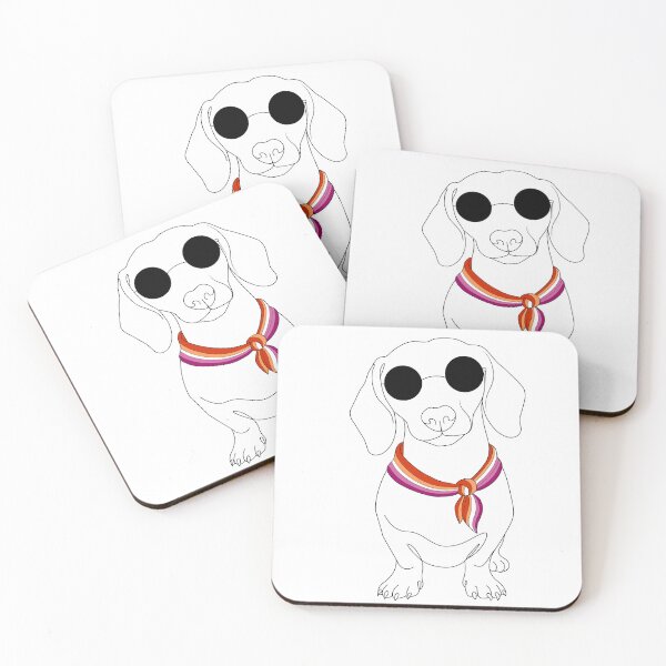 Item preview, Minimalist Dachshund with Sunglasses & Lesbian Bandana | LGBTQ Dog Illustration designed and sold by TrueColorAr.