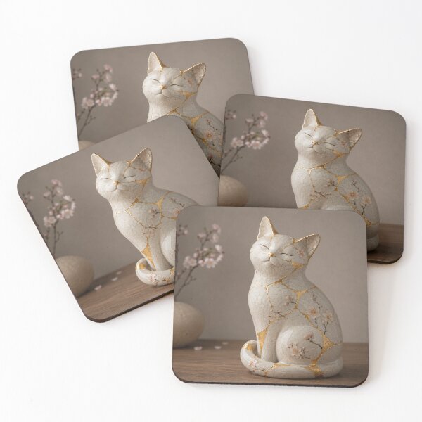 Item preview, Kintsugi Serene Cat  - Traditional Japanese Art designed and sold by Purrfecta.