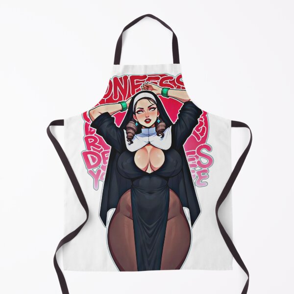 Item preview, Confess Your Desires Curvy Nun Braided Buns Anime Art designed and sold by Neer arts.