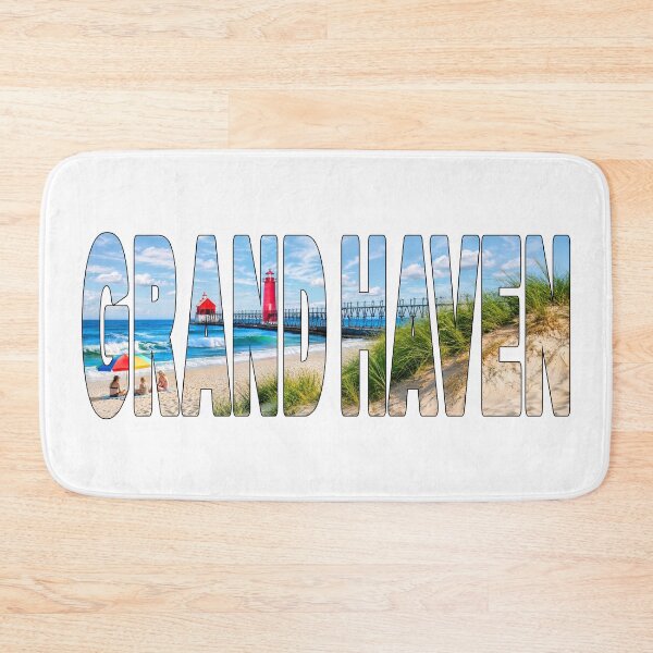Item preview, GRAND HAVEN - Lake Michigan USA State Park City Beach Red Lighthouse designed and sold by Adam Gormley.