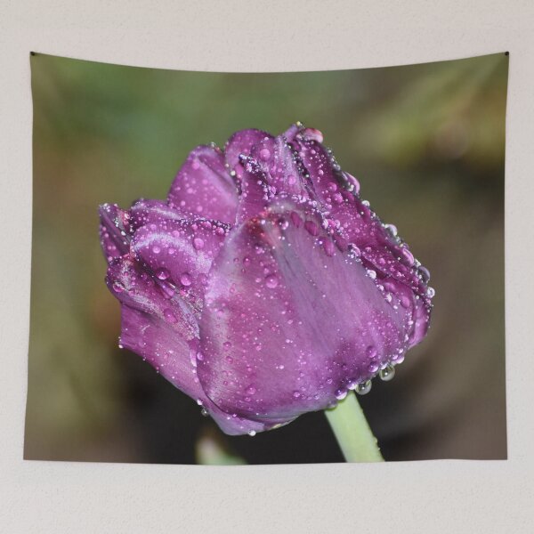 Item preview, Dewy Purple Tulip After Rain Macro Photography designed and sold by TathataPhotos.