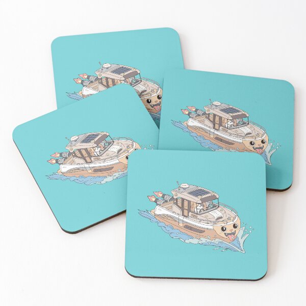 Item preview, Kawaii Calico Cat and Monster Boat designed and sold by Alec Buchan.