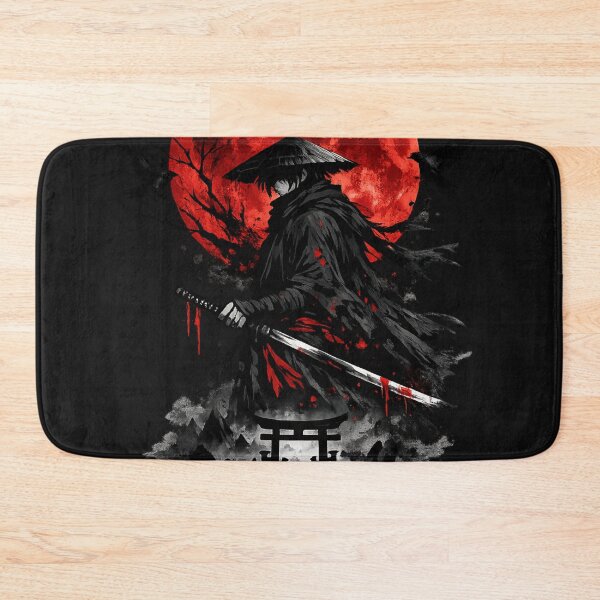 Item preview, Crimson Moon Ronin | Dark Samurai Anime-Inspired Japanese Streetwear Design designed and sold by Diwakar-Designs.