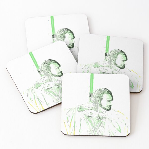 Item preview, Qui-Gon Jinn Holding Lightsaber | Star Wars Jedi Master | Classic Sci-Fi Artwork designed and sold by DawnColony.