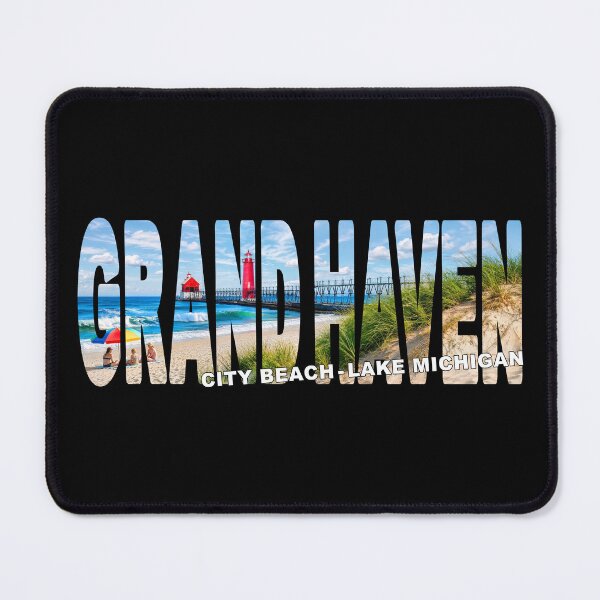Item preview, GRAND HAVEN City Beach Lake Michigan - USA State Park Red Lighthouse designed and sold by Adam Gormley.