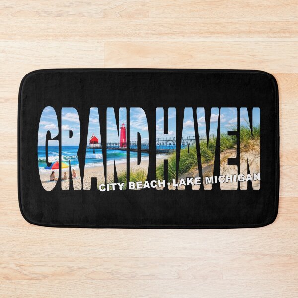 Item preview, GRAND HAVEN City Beach Lake Michigan - USA State Park Red Lighthouse designed and sold by Adam Gormley.
