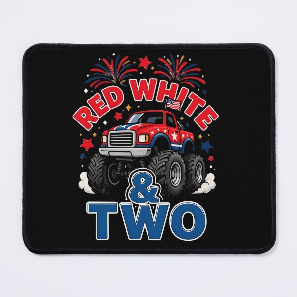 Item preview, Red White & Two Monster Truck 2nd Birthday Patriotic Truck Birthday Boy July 4th Toddler Two Years Old designed and sold by Zizo-DR44.