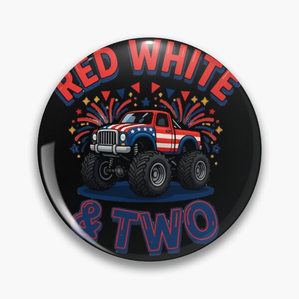 Item preview, Red White & Two Patriotic Monster Truck Birthday for Boys 2nd Birthday Gift designed and sold by Zizo-DR44.