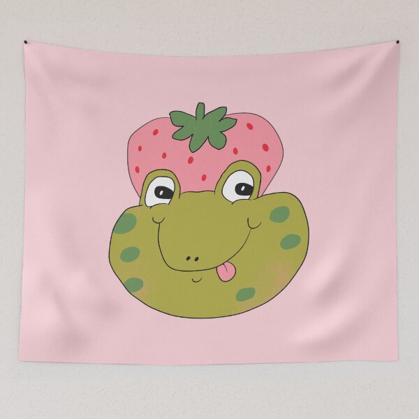 Item preview, Silly Strawberry Frog (Pink) designed and sold by yellowflowerhut.
