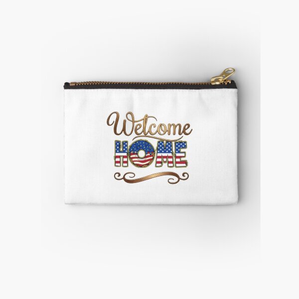 Item preview, Welcome Home Retro USA – American Flag Donut & Gold Typography designed and sold by Sarah'sCreativeLab.