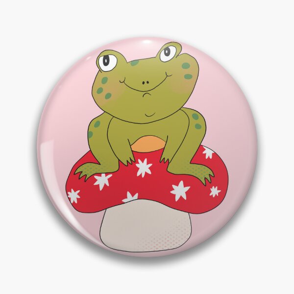 Item preview, Hoppy the Frog on Toadstool (Red) designed and sold by yellowflowerhut.
