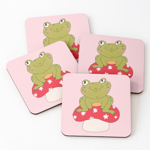 Item preview, Hoppy the Frog on Toadstool (Red) designed and sold by yellowflowerhut.