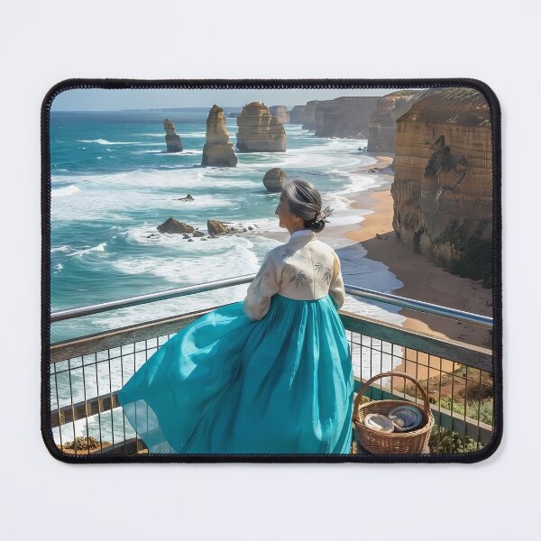 Item preview, Freedom of the Waves: A Hanbok's Voyage at the Great Ocean Road designed and sold by SOOstudio73.