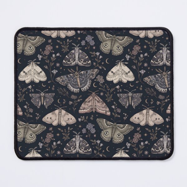 Item preview, Celestial Moths and Stars Midnight Pattern designed and sold by WhimsyandWishes.