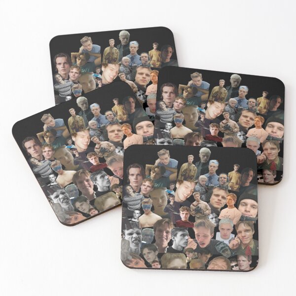 Item preview, finn bennett collage (black bg) designed and sold by bunnybonks.
