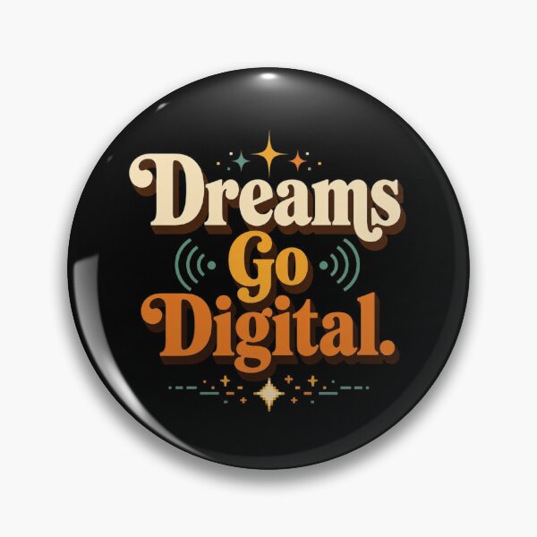 Item preview, Dreams Go Digital. | Retro Digital Entrepreneur Typography Design designed and sold by Irene Catchmind.