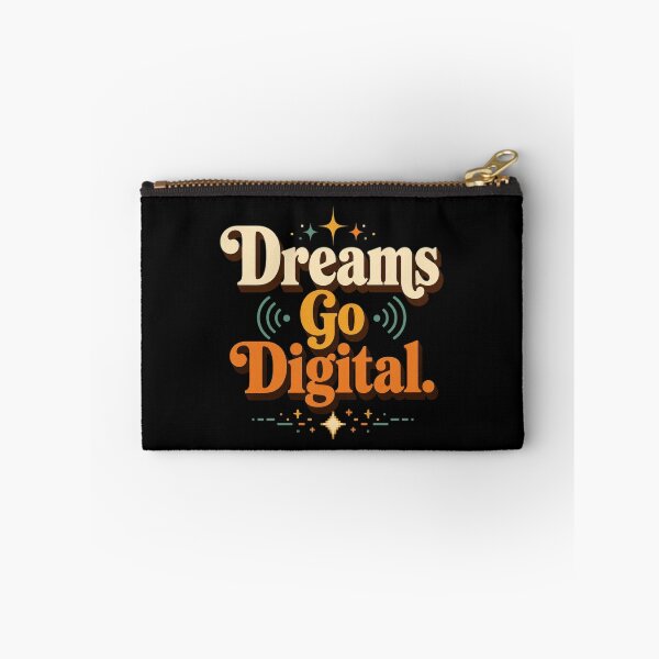Artikelvorschau, Träume werden digital. | Retro-Digitalunternehmer-Typografie-Design entworfen und verkauft von Irene Catchmind.