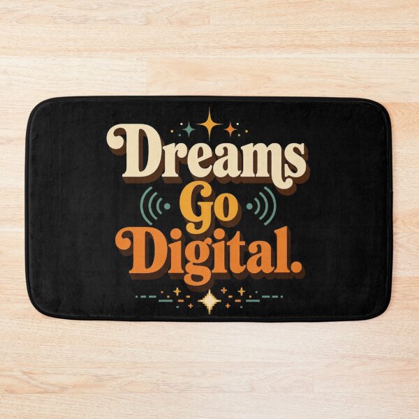 Item preview, Dreams Go Digital. | Retro Digital Entrepreneur Typography Design designed and sold by Irene Catchmind.