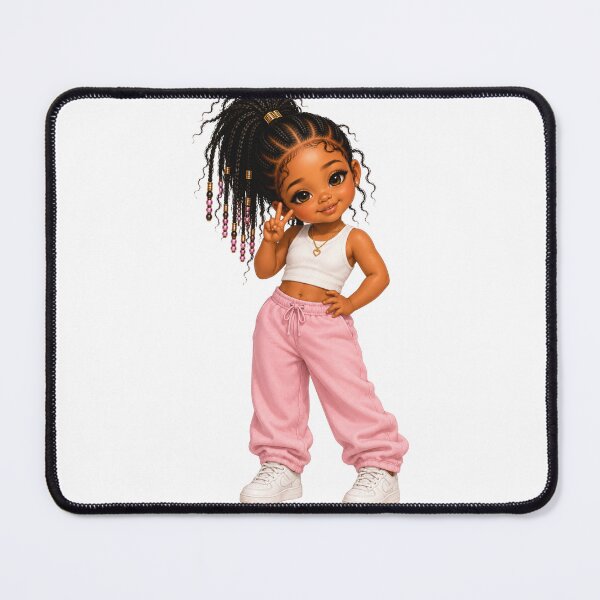 Item preview, Cute Black Girl Chibi PNG | Fashion Kawaii Girl | Braided Hair Cartoon Illustration  Description designed and sold by MissDJLI.