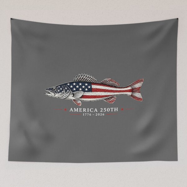 Item preview, 250 Years America 1776 2026 Fishing USA Flag 250th Birthday designed and sold by KristineLi.