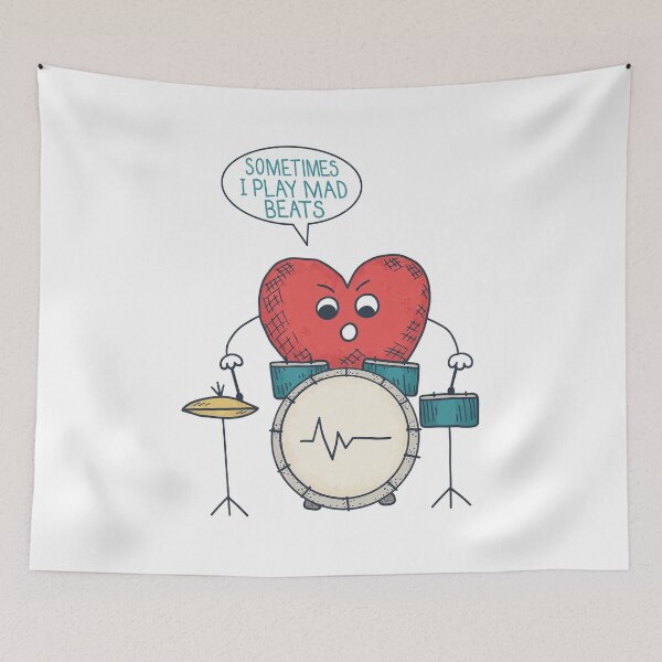 Item preview, Heart Playing Drum Set Funny Music Lover Design designed and sold by SoyLamderma.