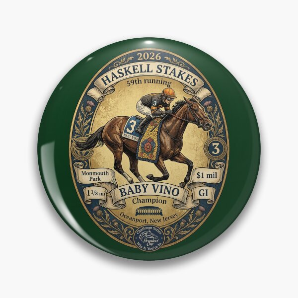 Aperçu de l'œuvre Baby Vino remporte le Haskell Stakes 2026 (Courses hippiques) créée et vendue par Ginny Luttrell.