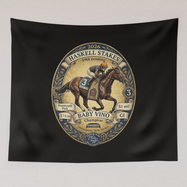 Item preview, Baby Vino Wins the 2026 Haskell Stakes Horse Racing Design designed and sold by Ginny Luttrell.
