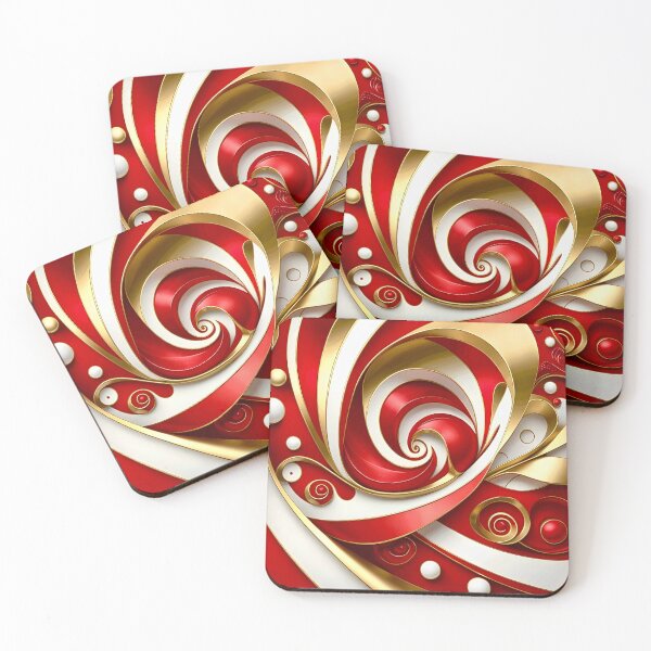 Item preview, Red and Gold Spiral designed and sold by Vicky Brago-Mitchell®.
