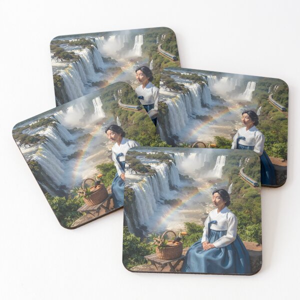 Item preview, Majestic Iguazu Falls: A Hanbok Journey at the World's Wonder  designed and sold by SOOstudio73.