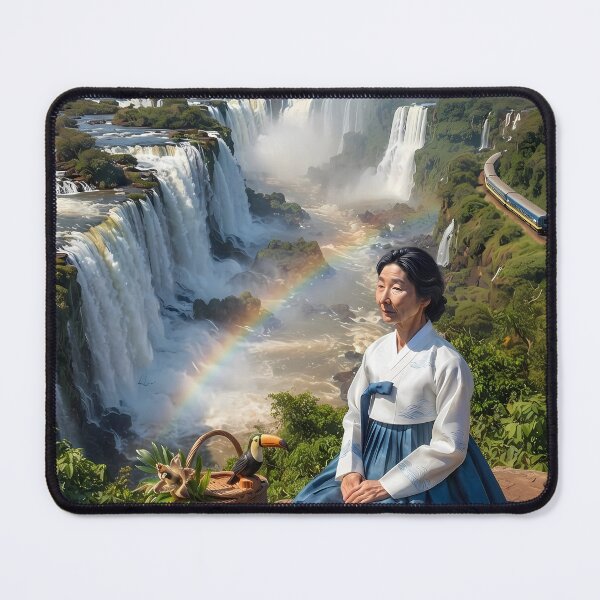 Item preview, Majestic Iguazu Falls: A Hanbok Journey at the World's Wonder designed and sold by SOOstudio73.