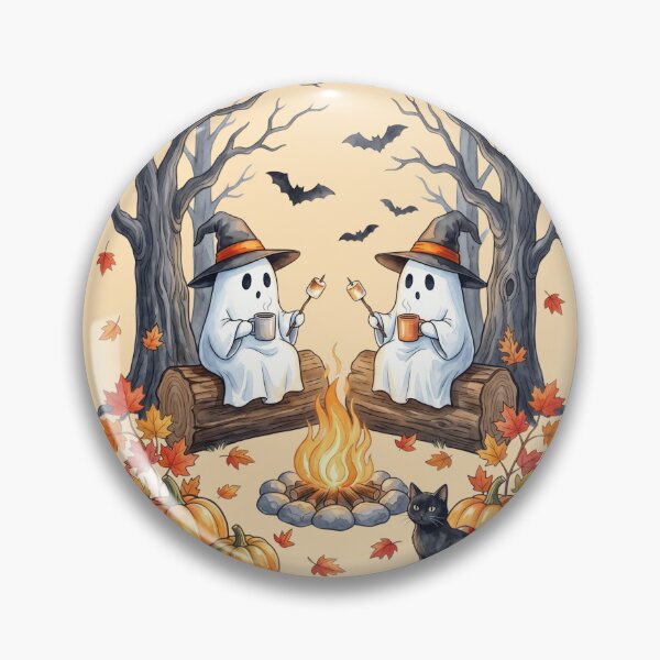 Item preview, Cozy Ghost Campfire Watercolor Halloween designed and sold by BreezifyDesignStudio.