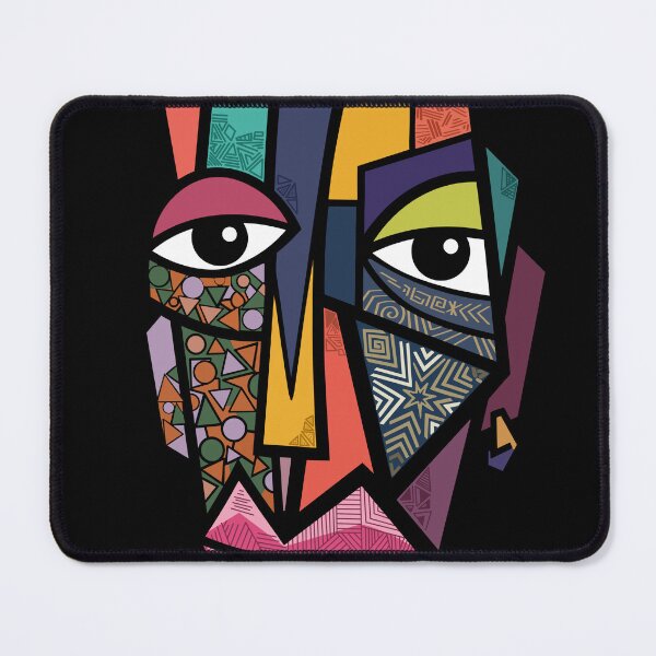 Item preview, Abstract Cubist Face with Geometric Patterns - Modern Pop Art designed and sold by MTacher.