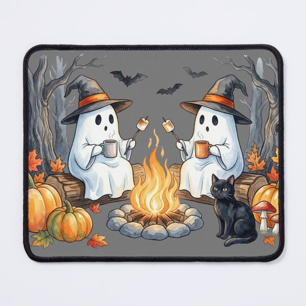 Item preview, Spooky Cottagecore Ghost Campfire Autumn Watercolor designed and sold by BreezifyDesignStudio.