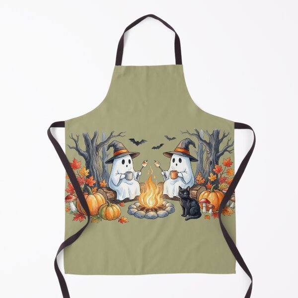 Item preview, Spooky Cottagecore Ghost Campfire Autumn Watercolor designed and sold by BreezifyDesignStudio.