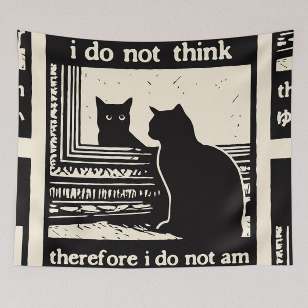 Item preview, "I do not think therefore I do not am" cat  designed and sold by Catstars.