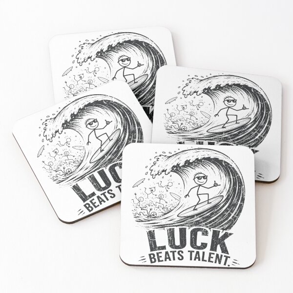 Item preview, Luck beats talent...funny stick figure designed and sold by Applecrunch.