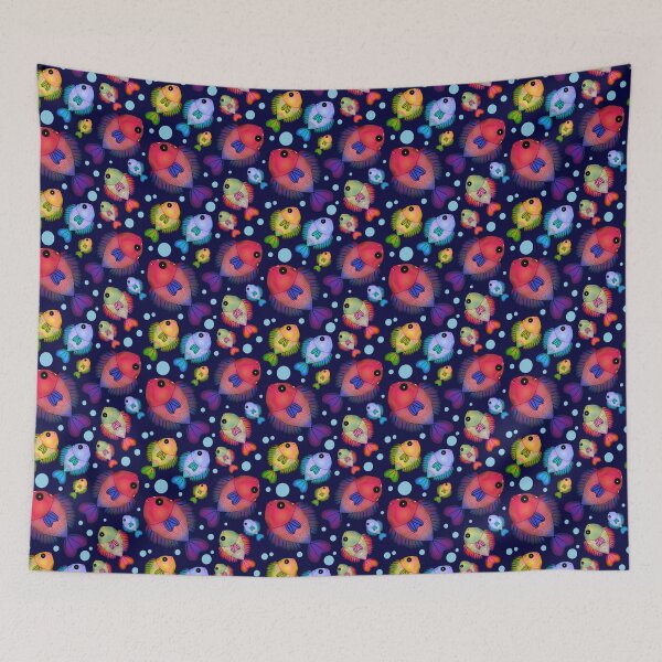 Item preview, Copy of Colorful Tropical Fish Pattern  | Neon Aquarium Seamless Ocean Print | Cute Marine Life Illustration designed and sold by HopeAndHustle.