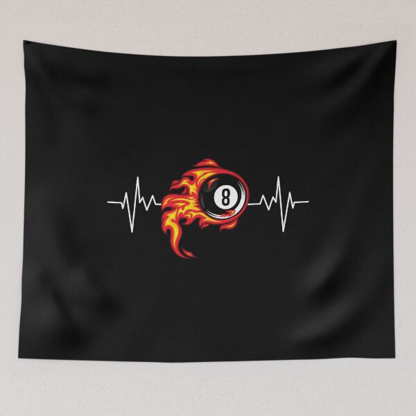 Item preview, 8 Ball Flames Heartbeat EKG Pool Billiards designed and sold by SoyLamderma.
