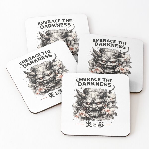 Item preview, Embrace the Darkness Vintage Oni Mask Japanese Gothic T-Shirt designed and sold by D.Shop.