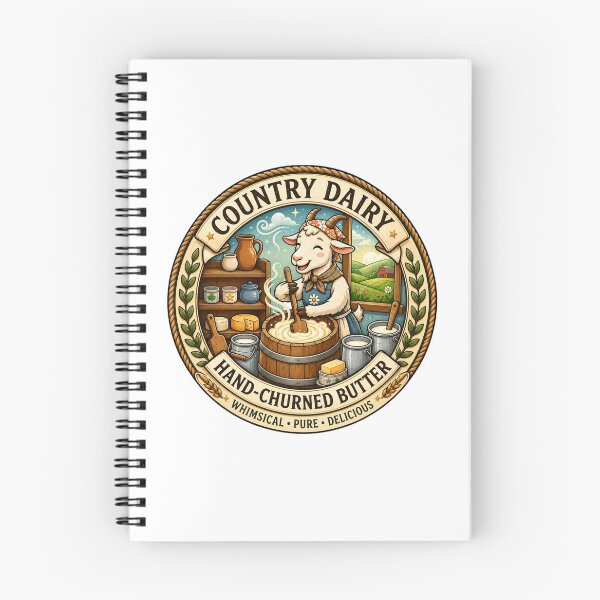 Item preview, Country Dairy | Hand-Churned Butter | Whimsical Farm Goat Cottagecore Art designed and sold by MrDev.