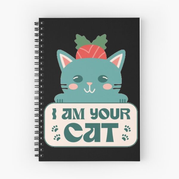 Item preview, I Am Your Cat - Cute Retro Teal Kitty With Tomato Hat designed and sold by GenZFashion000.
