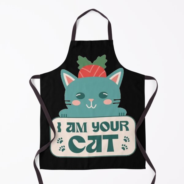 Item preview, I Am Your Cat - Cute Retro Teal Kitty With Tomato Hat designed and sold by GenZFashion000.